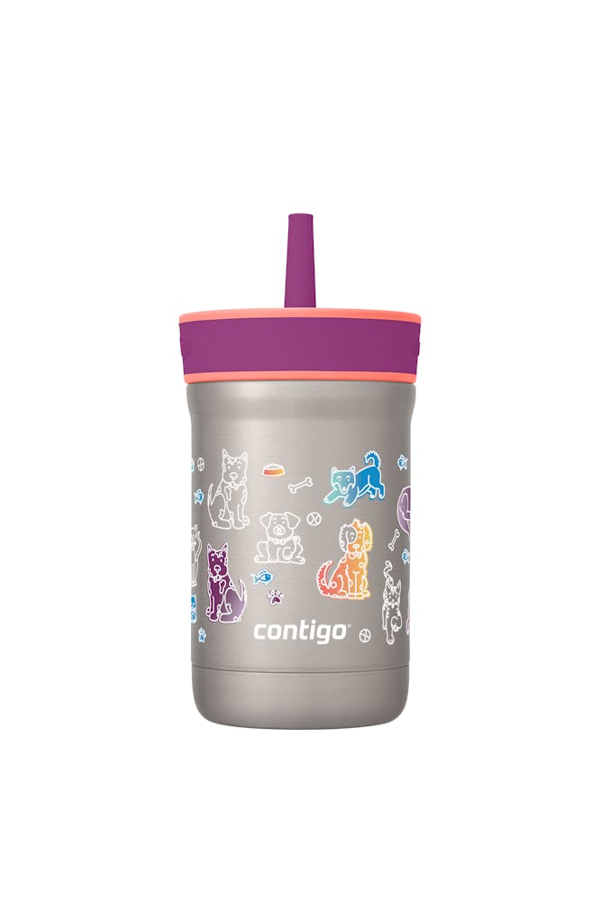 Kids Leighton Spill-Proof Stainless Steel Tumbler with Straw, 12oz A1